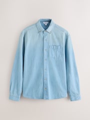 أزرق تبييض - Cotton Denim Shirt - صورة 6 من 8