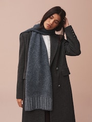 B by Ted Baker Charcoal Grey Diamante Stud Wool Blend Scarf - Image 2 of 8