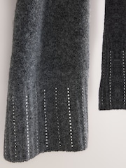 B by Ted Baker Charcoal Grey Diamante Stud Wool Blend Scarf - Image 8 of 8