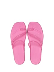 Crocs Pink Miami Jely Toe Loop Sandals - Image 5 of 6