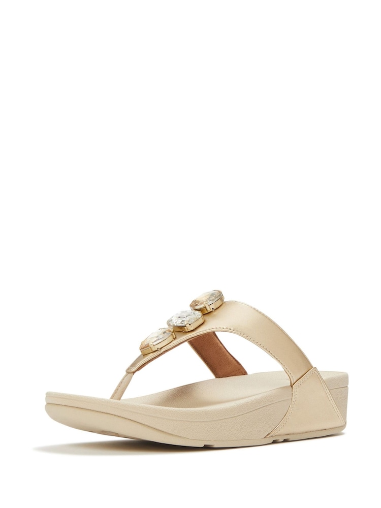 FitFlop Gold Lulu Ultra-Jewel Toe-Post Sandals - Image 1 of 4 FitFlop Gold Lulu Ultra-Jewel Toe-Post Sandals - Image 1 of 4