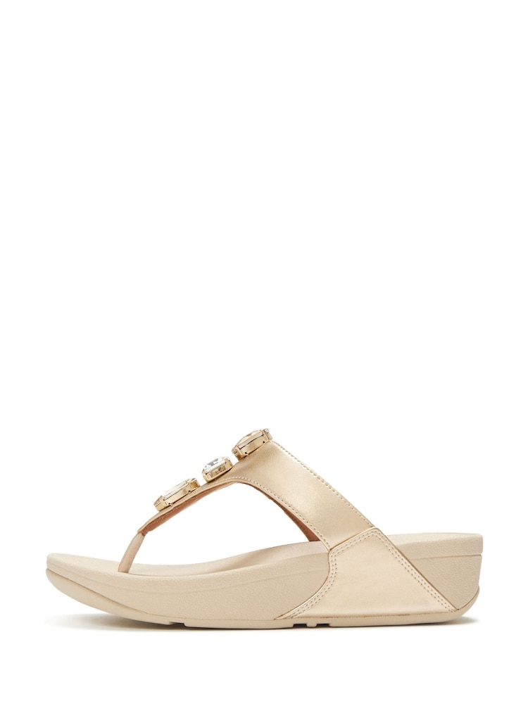 FitFlop Gold Lulu Ultra-Jewel Toe-Post Sandals - Image 2 of 4 FitFlop Gold Lulu Ultra-Jewel Toe-Post Sandals - Image 2 of 4