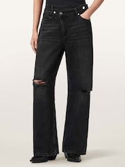 AllSaints Black Aki Crossover Jeans - Image 1 of 7