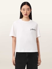 AllSaints White Descent Lisa T-Shirt - Image 1 of 6
