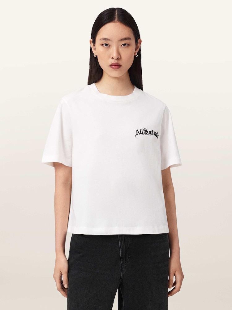 AllSaints White Descent Lisa T-Shirt - Image 1 of 6