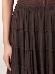 AllSaints Brown Eva Skirt - Image 3 of 7