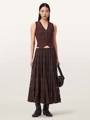 AllSaints Brown Eva Skirt - Image 5 of 7