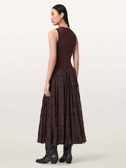 AllSaints Brown Eva Skirt - Image 6 of 7