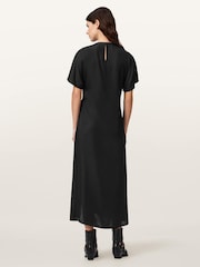AllSaints Black Rosie Silk Dress - Image 2 of 5