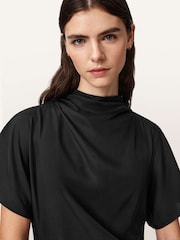 AllSaints Black Rosie Silk Dress - Image 4 of 5