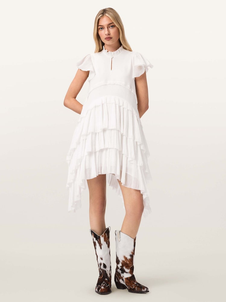 Белый - Платье мини с короткими рукавами Allsaints Cavarly - Изображение 1 5