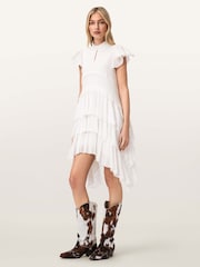 Белый - Платье мини с короткими рукавами Allsaints Cavarly - Изображение 2 5