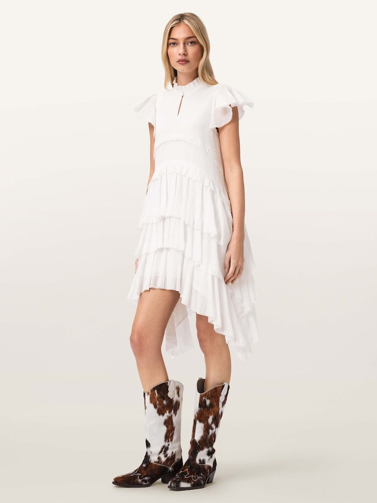 Белый - Платье мини с короткими рукавами Allsaints Cavarly - Изображение 2 5