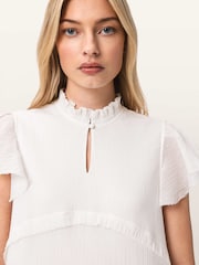 Белый - Платье мини с короткими рукавами Allsaints Cavarly - Изображение 3 5