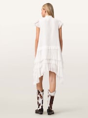 Белый - Платье мини с короткими рукавами Allsaints Cavarly - Изображение 4 5