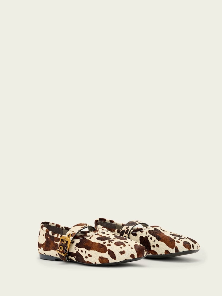 AllSaints Brown Sabine Cow Shoes - Image 1 of 4