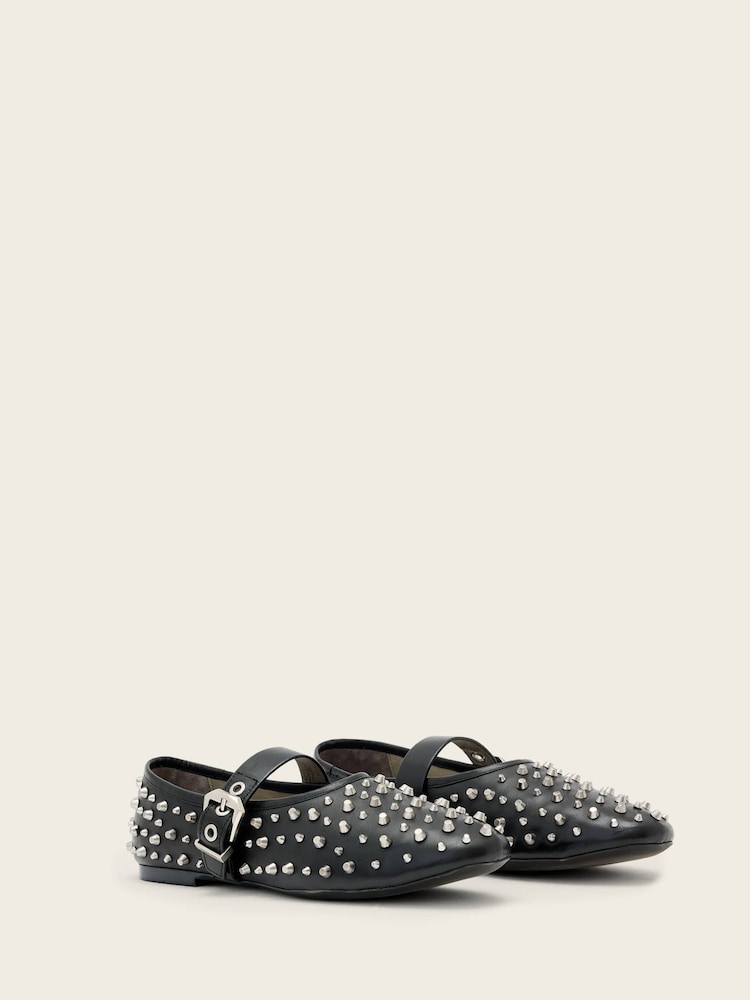 AllSaints Black Sabine Stud Shoes - Image 1 of 4 AllSaints Black Sabine Stud Shoes - Image 1 of 4