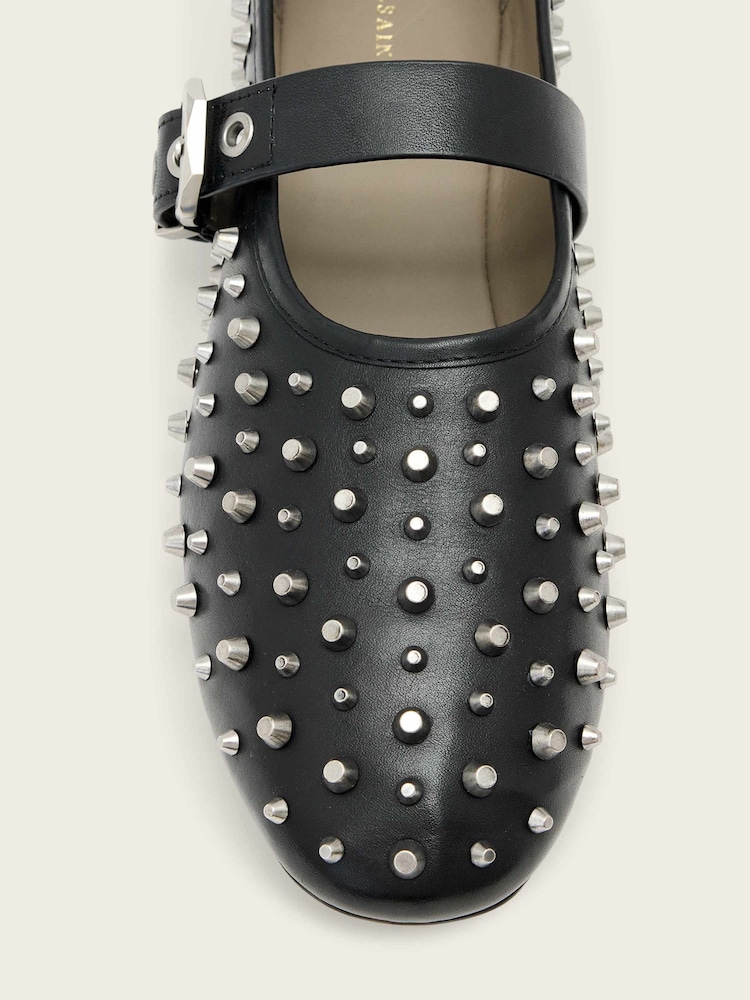 AllSaints Black Sabine Stud Shoes - Image 4 of 4 AllSaints Black Sabine Stud Shoes - Image 4 of 4