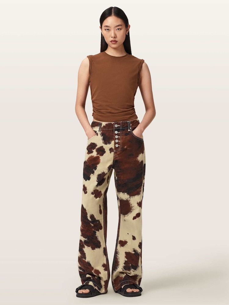 AllSaints Brown Taya Jeans - Image 2 of 6
