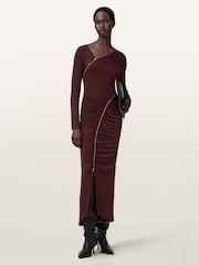 AllSaints Red Elsie Zipper Dress - Image 2 of 5