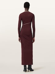 AllSaints Red Elsie Zipper Dress - Image 4 of 5