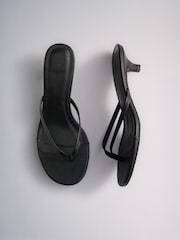 The Set Toe Thong Heel Sandals Black - Image 1 of 5