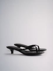 The Set Toe Thong Heel Sandals Black - Image 3 of 5