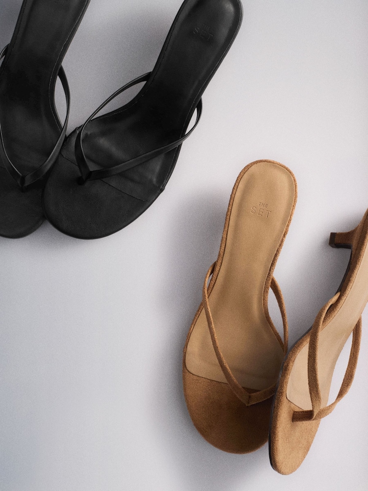 The Set Toe Thong Heel Sandals Black - Image 5 of 5 The Set Toe Thong Heel Sandals Black - Image 5 of 5