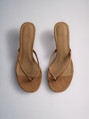 The Set Toe Thong Heel Sandals Camel - Image 2 of 4