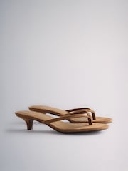The Set Toe Thong Heel Sandals Camel - Image 3 of 4