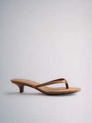 The Set Toe Thong Heel Sandals Camel - Image 4 of 4
