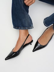 The Set Kitten Heel Slingback Shoes Black - Image 2 of 6