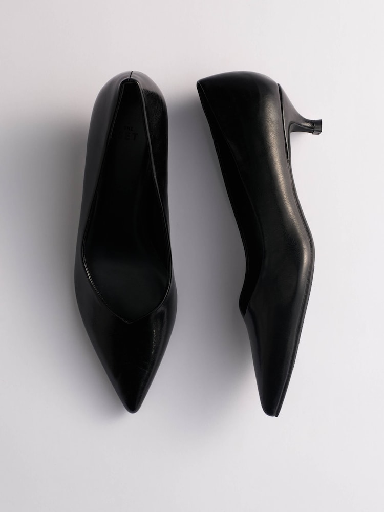 The Set Kitten Heel Court Shoes Black - Image 2 of 7 The Set Kitten Heel Court Shoes Black - Image 2 of 7