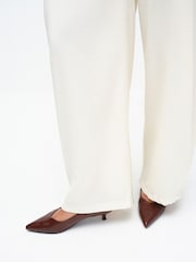 The Set Kitten Heel Court Shoes Tan Brown - Image 3 of 6