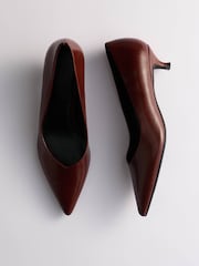 The Set Kitten Heel Court Shoes Tan Brown - Image 4 of 6