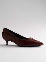 The Set Kitten Heel Court Shoes Tan Brown - Image 6 of 6