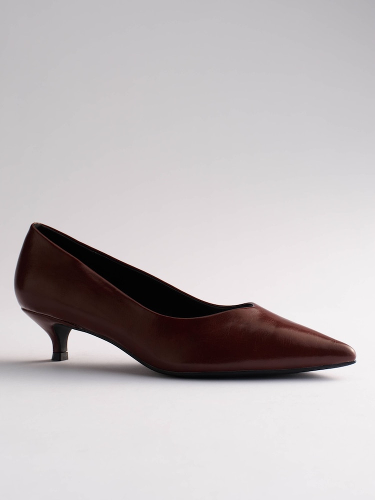 The Set Kitten Heel Court Shoes Tan Brown - Image 6 of 6 The Set Kitten Heel Court Shoes Tan Brown - Image 6 of 6