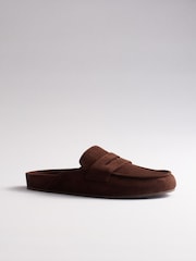 The Set Faux Suede Backless Clog Loafers Chocolate Brown - Image 4 of 5