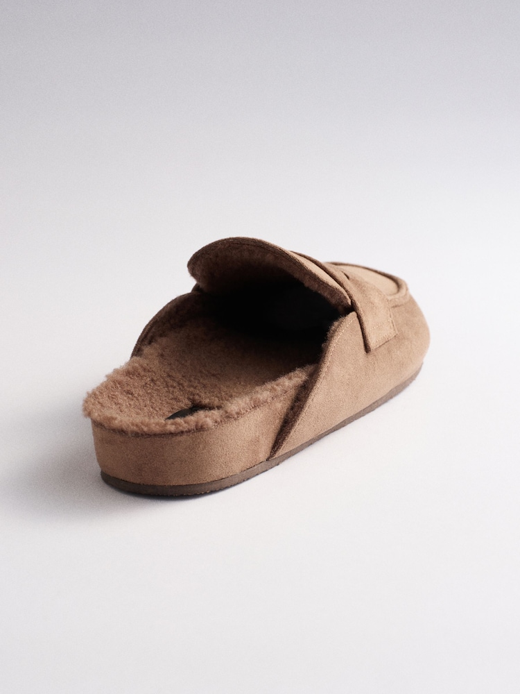 The Set Faux Suede Backless Clog Loafers Taupe Brown - Image 6 of 6