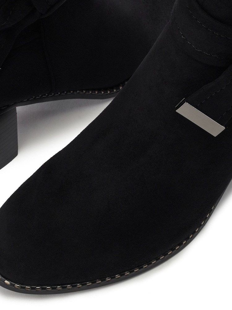 Moda in Pelle Black Sabea Side Knot Heeled Long Boots - Image 4 of 4