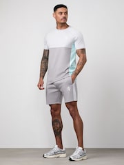 Gym King Grey Contrast Panel T-Shirt - Image 1 of 4