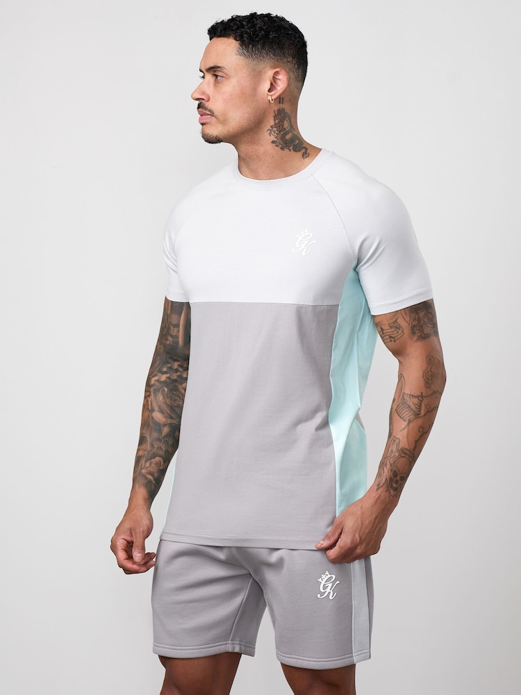 Gym King Grey Contrast Panel T-Shirt - Image 2 of 4