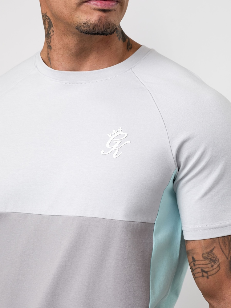 Gym King Grey Contrast Panel T-Shirt - Image 4 of 4