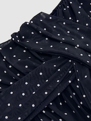Reiss Navy/Ivory Stacey Petite Polka-Dot Print Sleeveless Maxi Dress - Image 7 of 8