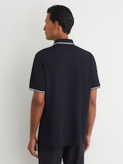 כחול כהה - Reiss Vale R-Flex Half-Zip Polo Shirt - תמונה 5 מתוך 8