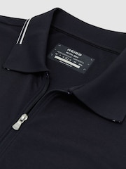 כחול כהה - Reiss Vale R-Flex Half-Zip Polo Shirt - תמונה 6 מתוך 8