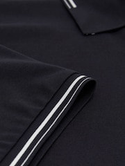 כחול כהה - Reiss Vale R-Flex Half-Zip Polo Shirt - תמונה 7 מתוך 8