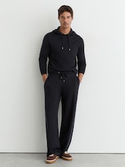 Reiss Navy Wirral Merino Wool-Blend Relaxed-Fit Joggers - Image 1 of 8
