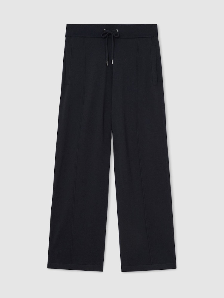 Reiss Navy Wirral Merino Wool-Blend Relaxed-Fit Joggers - Image 2 of 8 Reiss Navy Wirral Merino Wool-Blend Relaxed-Fit Joggers - Image 2 of 8