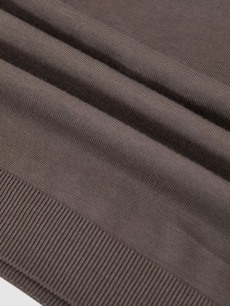 Reiss Mouse Brown Chad Cotton-Modal Crew-Neck Modern-Fit T-Shirt - Image 6 of 6